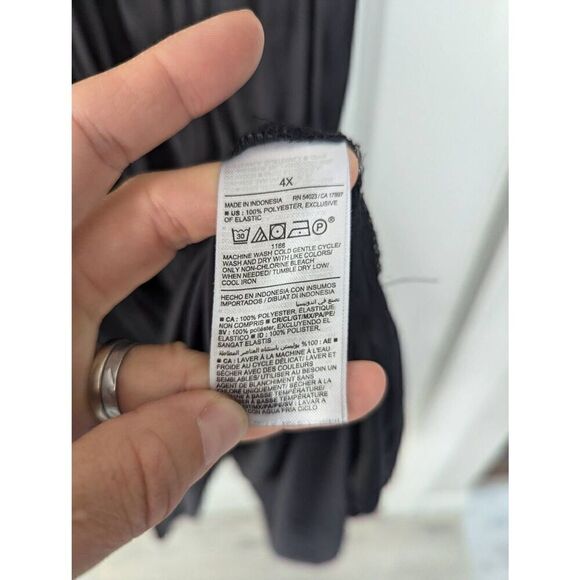 Old Navy Midi Dress women's size 4X black‎ plunge sleeveless LBD sexy - Picture 4 of 9